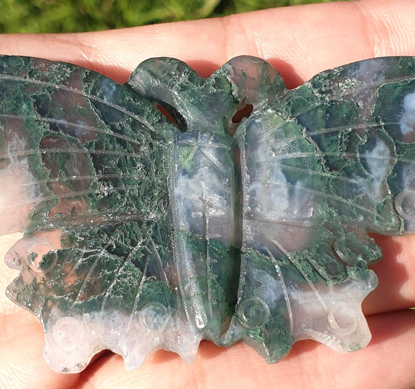 Moss Agate Butterfly