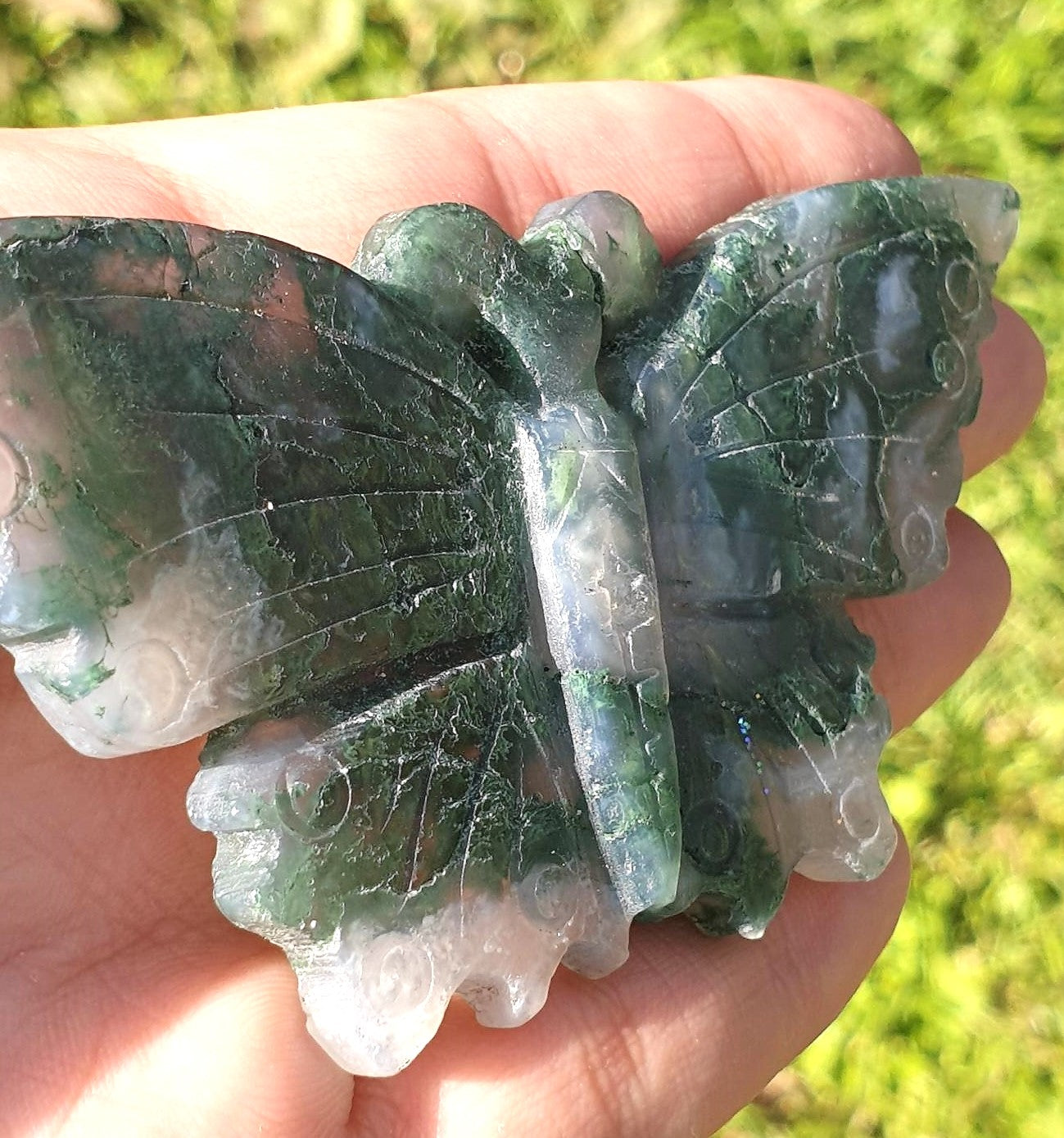 Moss Agate Butterfly