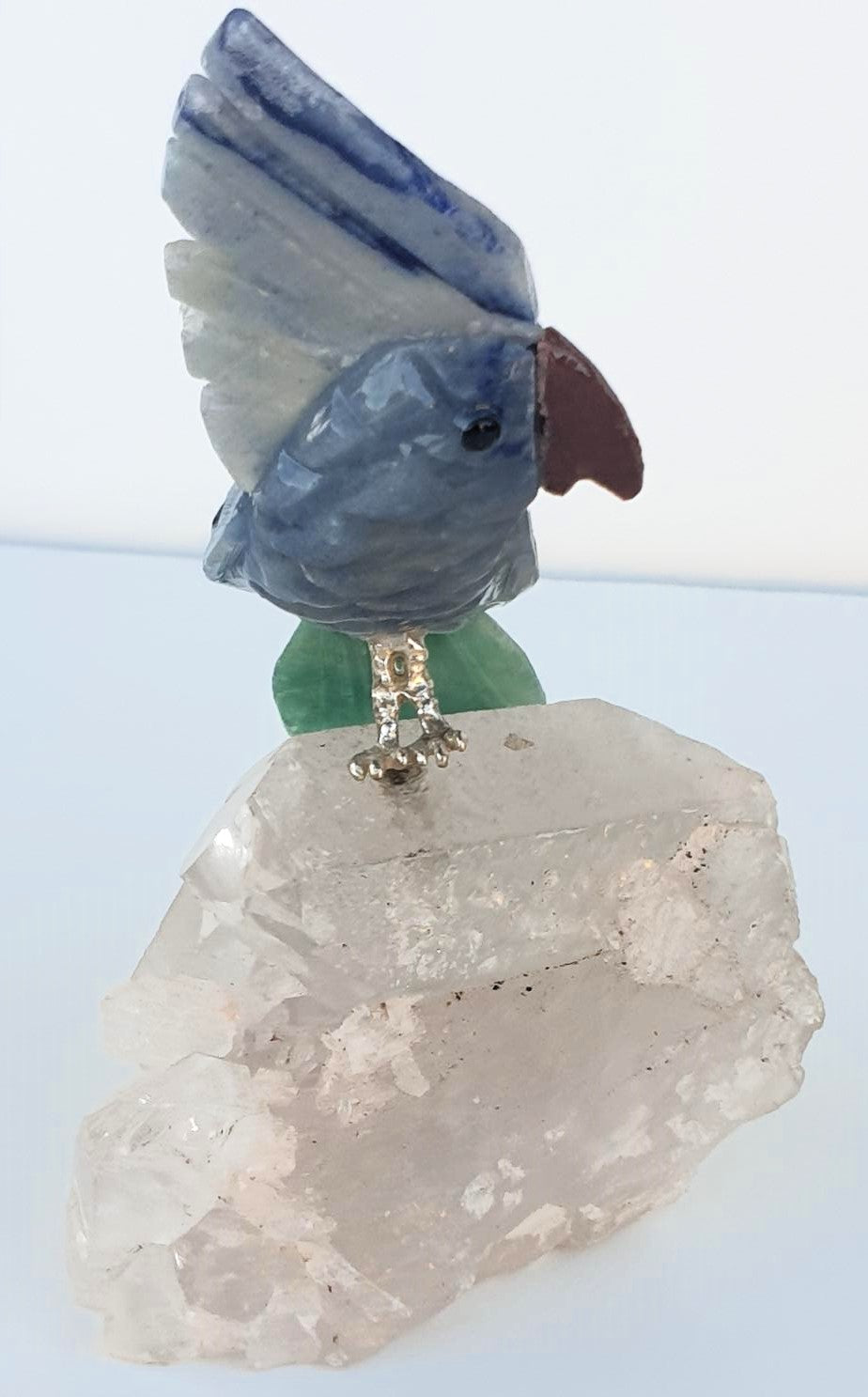 Crystal Carved Bird on Clear Quartz Cluster