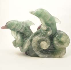 Dolphin Statue / Carving - Rainbow Fluorite