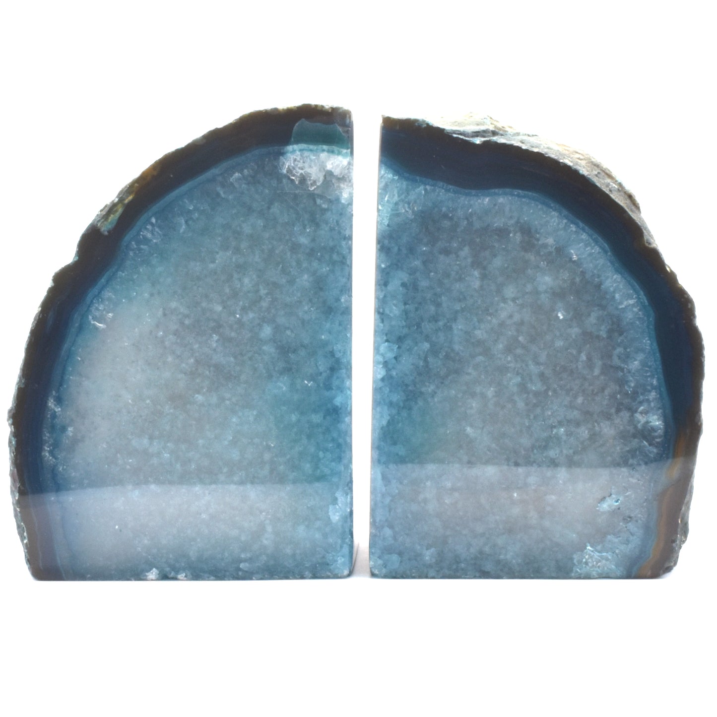 Teal Agate Book Ends