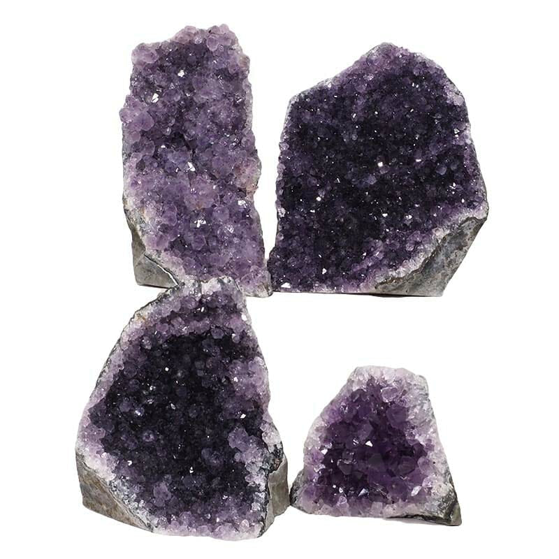 Raw Amethyst Freestanding Clusters/Freeforms (4 Piece Set)