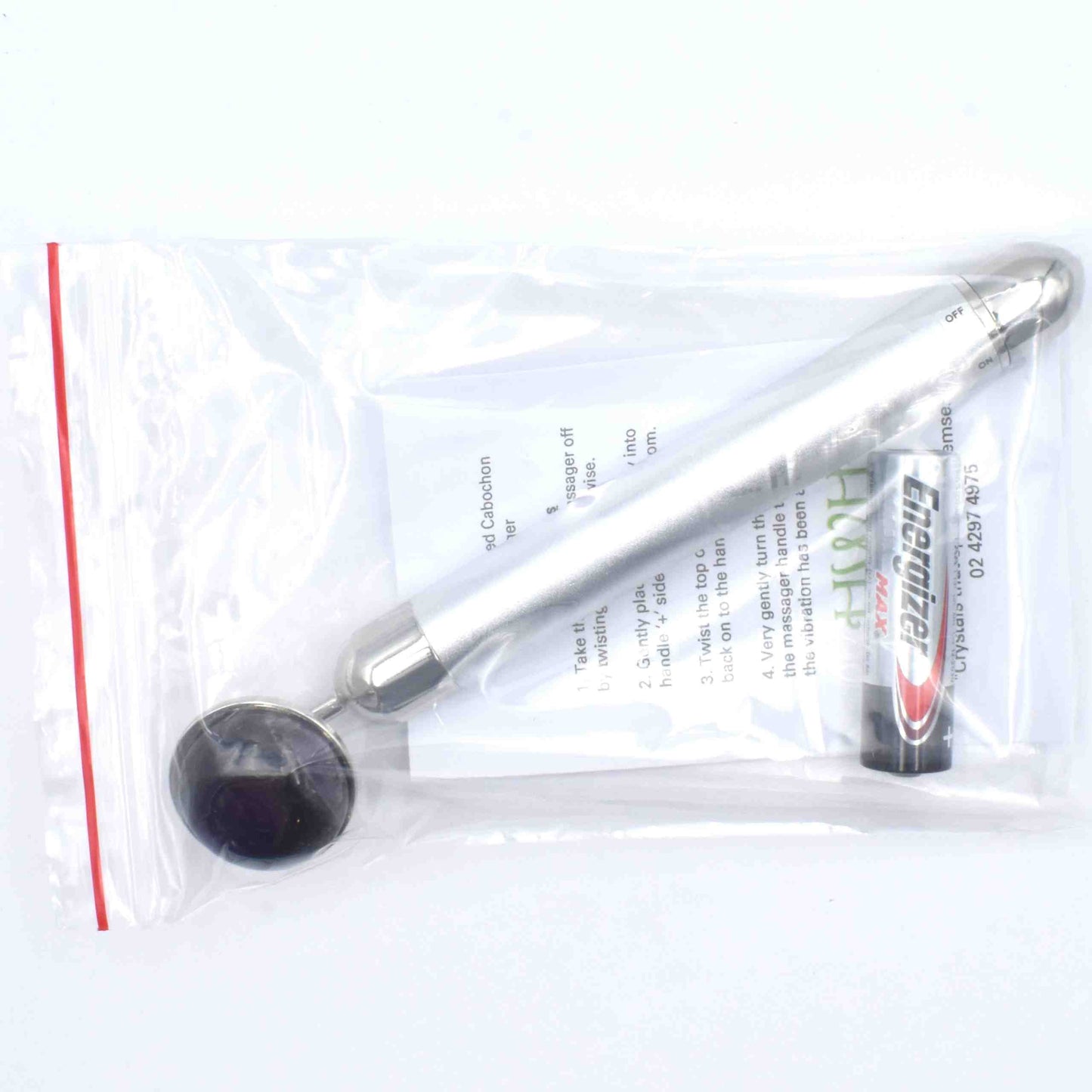 Vibrating Cabochon Face Massager (Battery Operated) - Chevron Amethyst