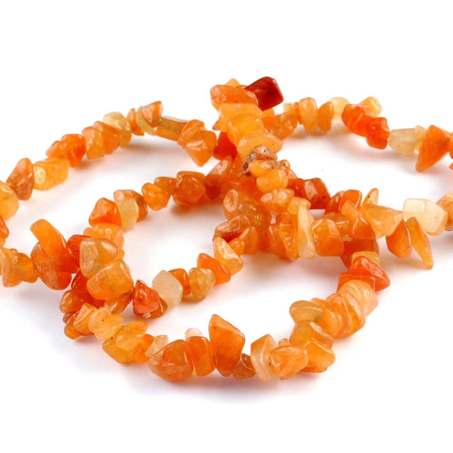 high quality bracelet made using elastic and red adventurine chips. colour is red/orange. 3 bracelets