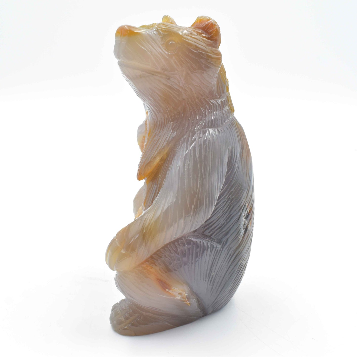 Large Bear Carving - Natural Agate Geode