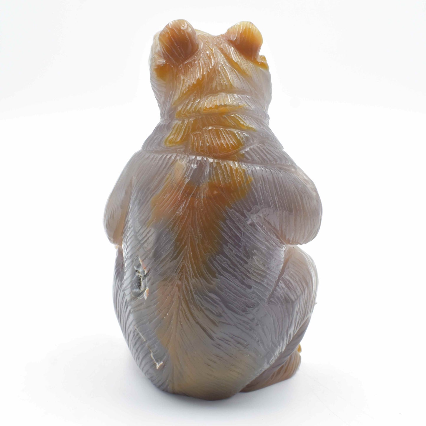Large Bear Carving - Natural Agate Geode