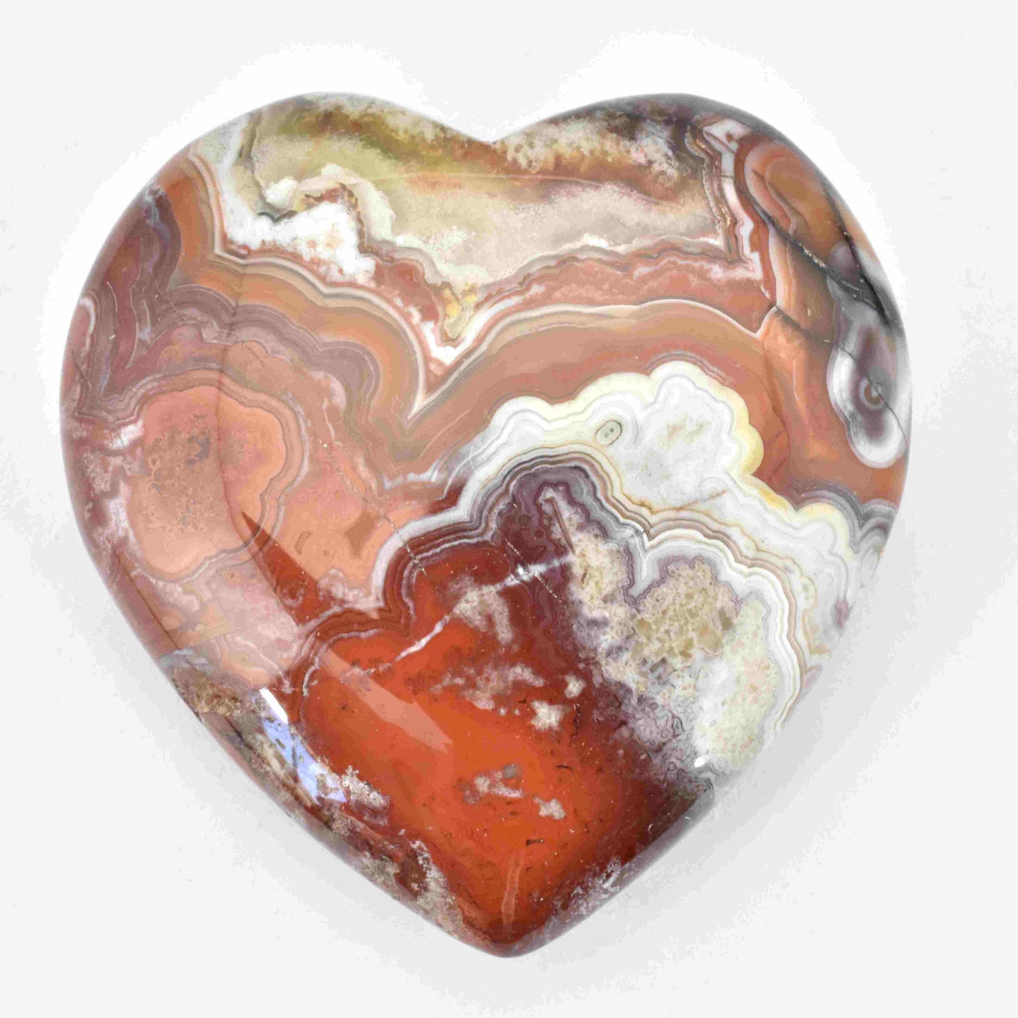 Red Crazy Lace Agate Heart - Medium