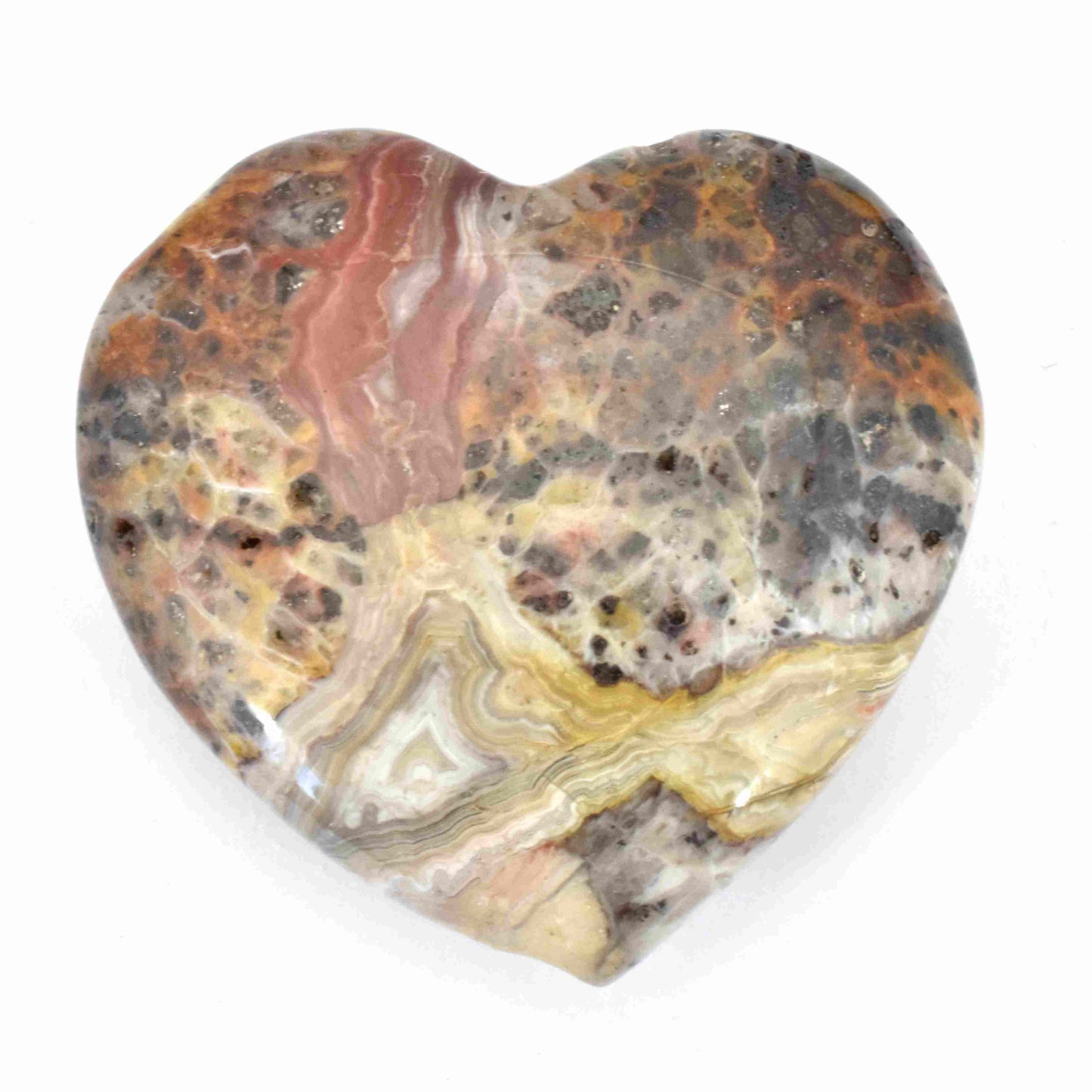 Red Crazy Lace Agate Heart - Medium