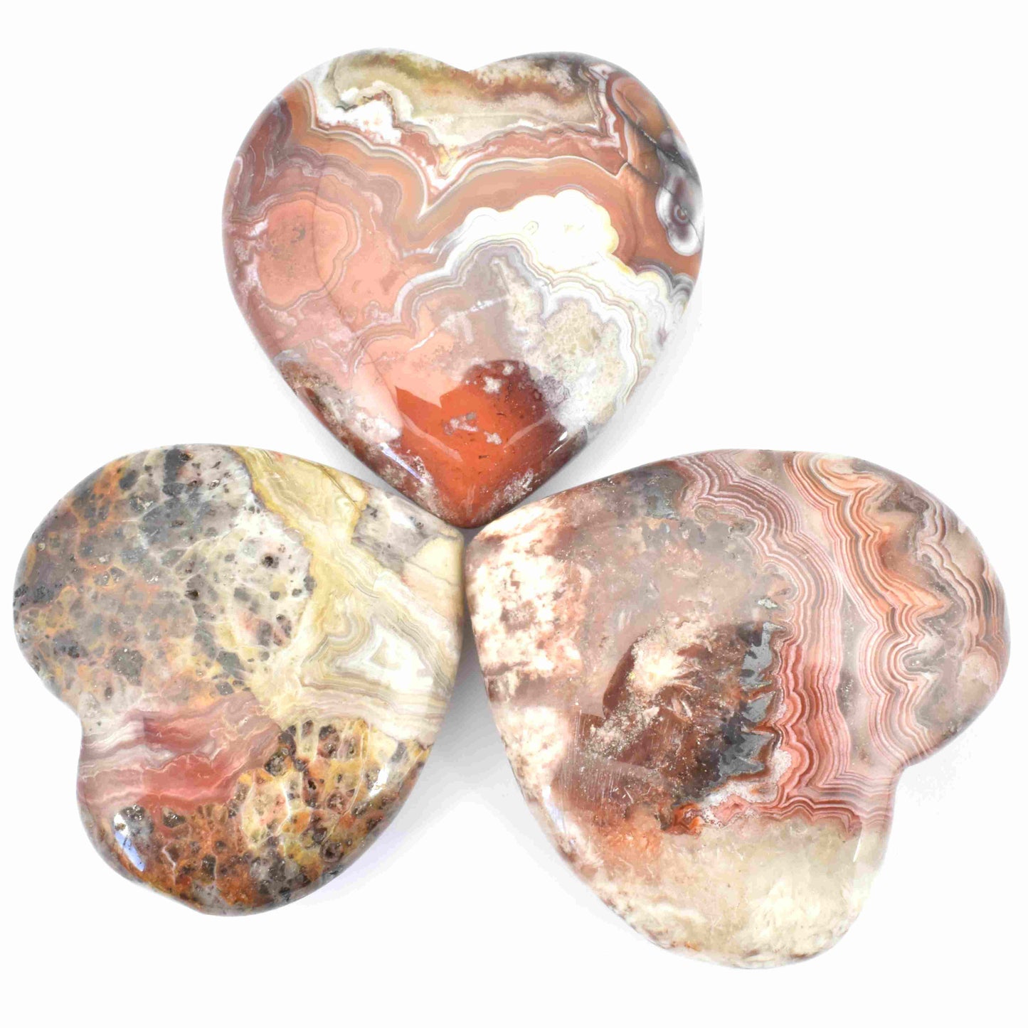 Red Crazy Lace Agate Heart - Medium