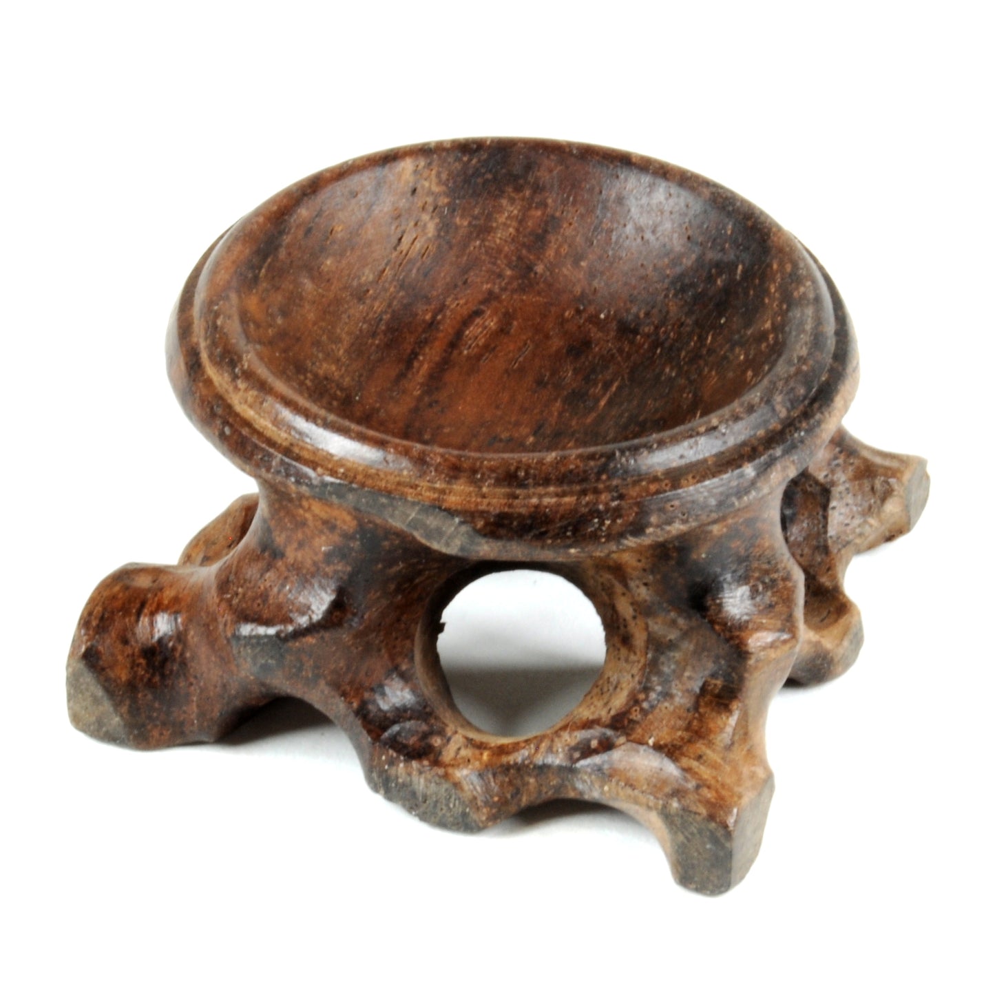 Wooden Hand Carved Crystal Ball Stand - Large