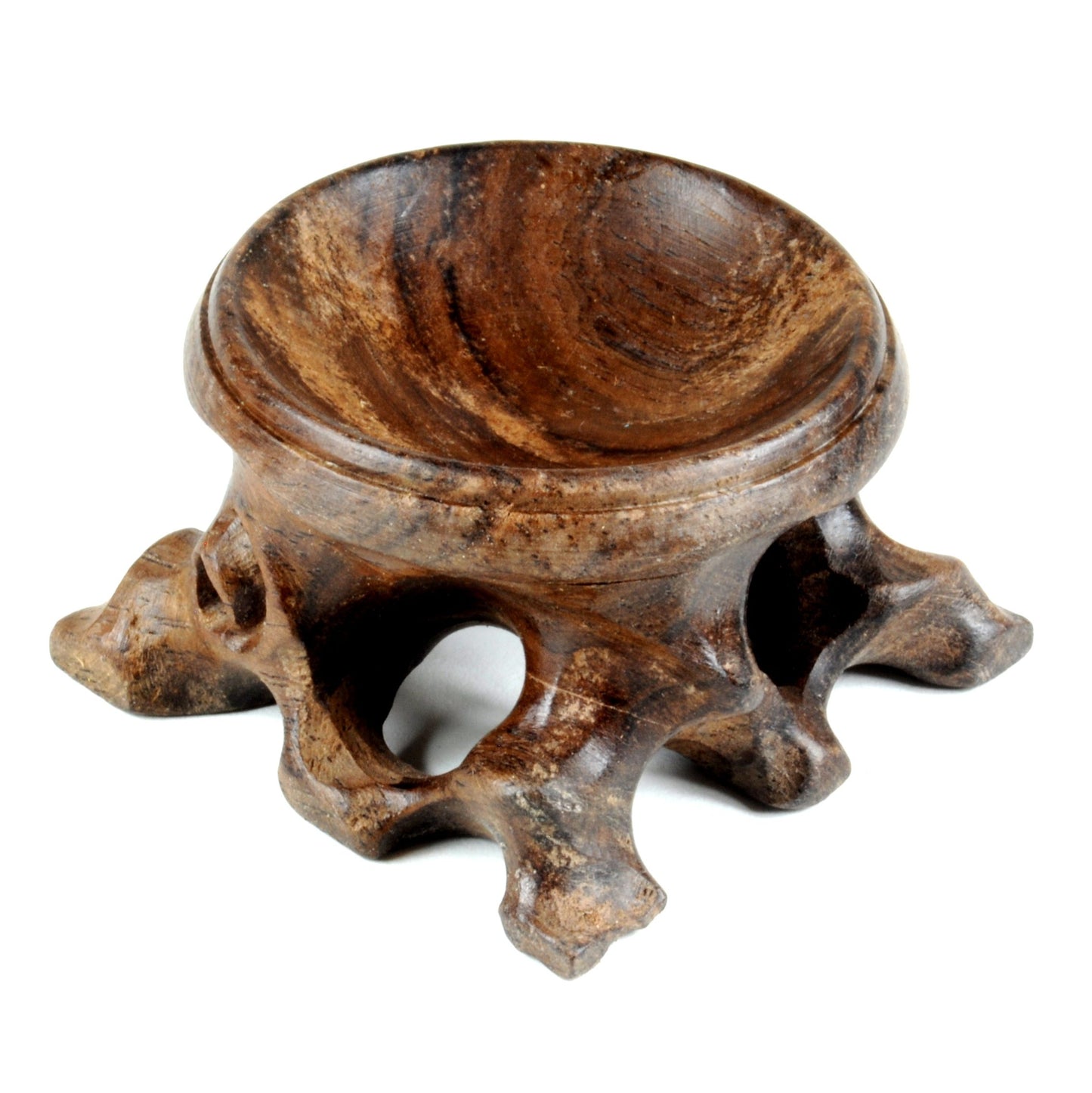 Wooden Hand Carved Crystal Ball Stand - Medium