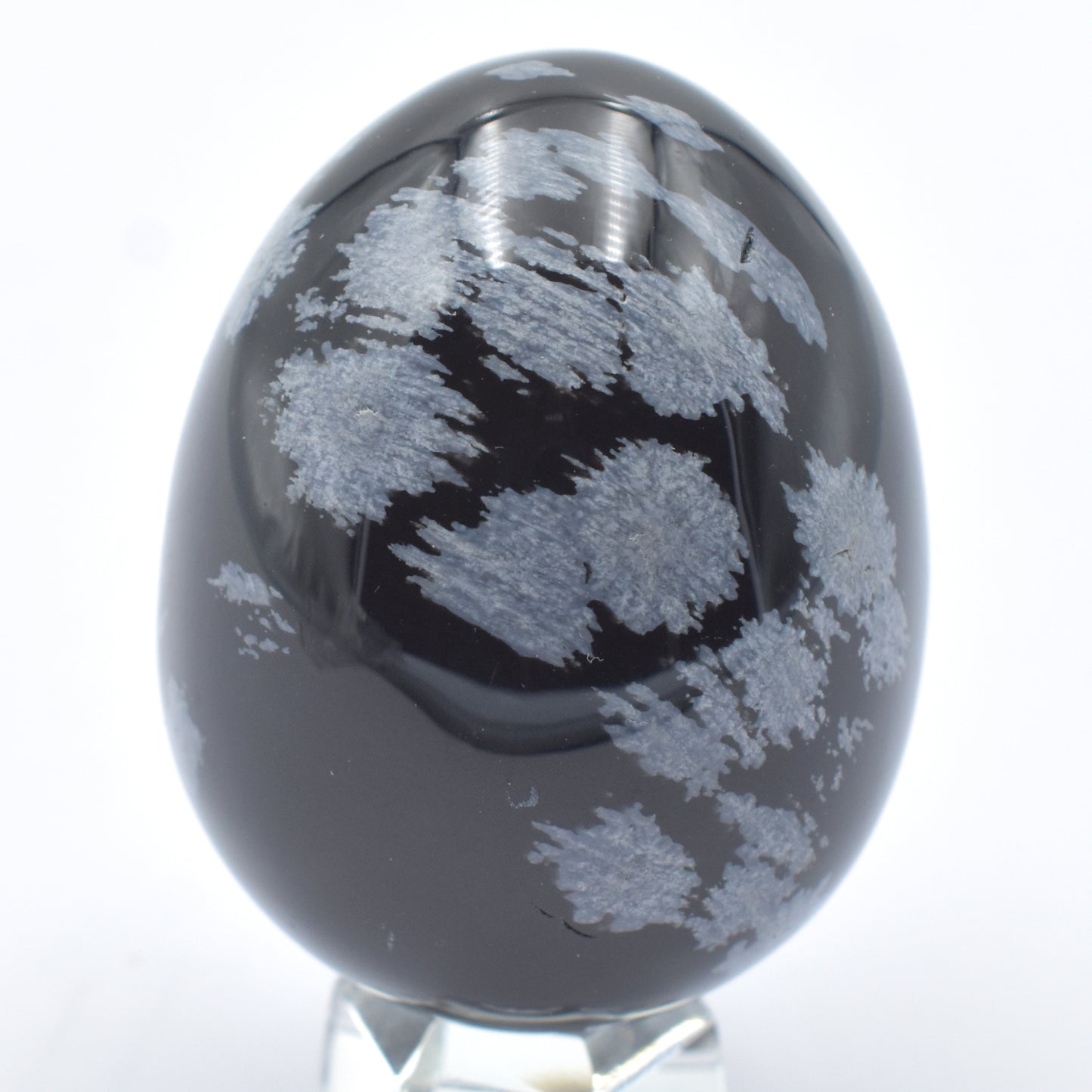 White Snowflake Obsidian Egg