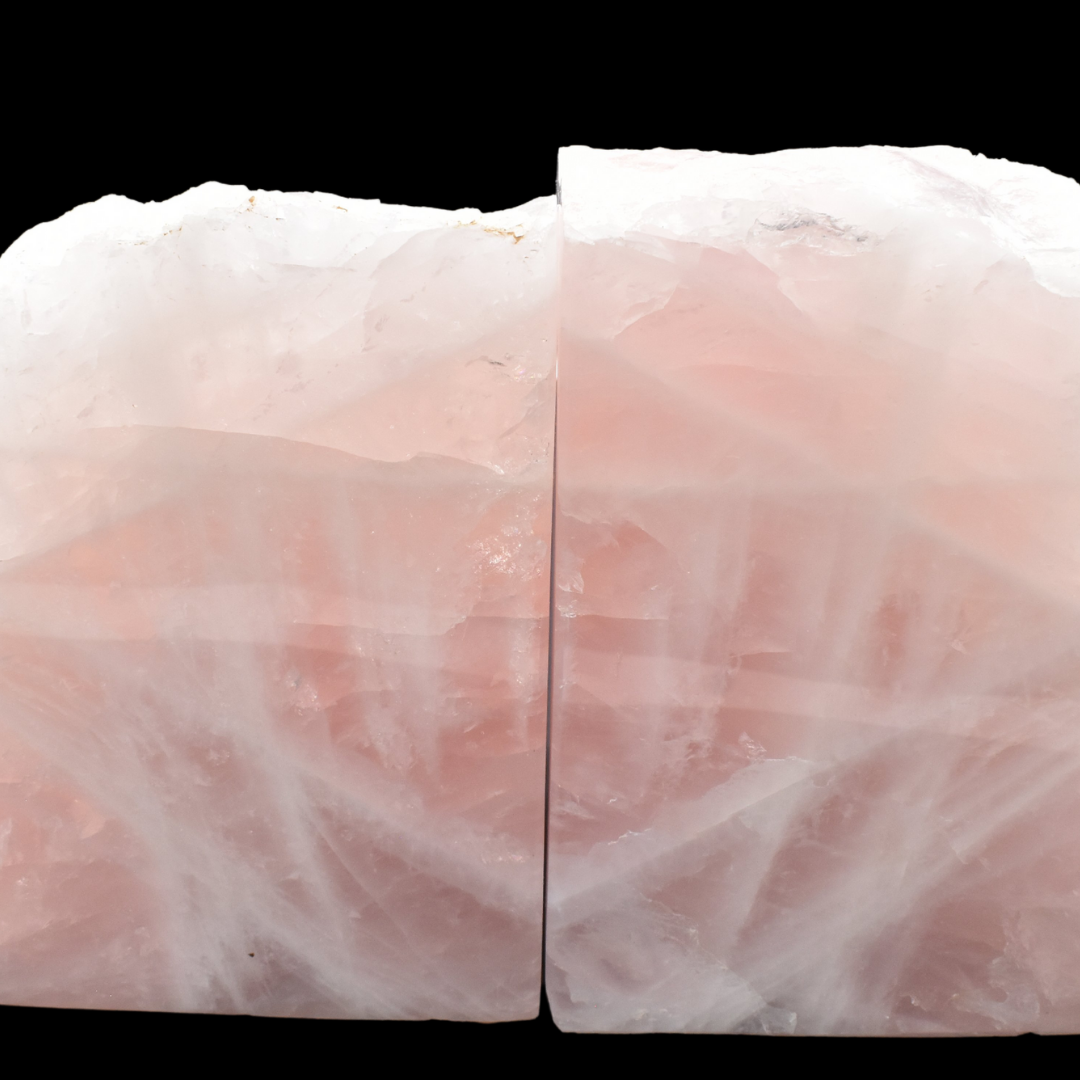 Rose Quartz Grade 'A' Book Ends