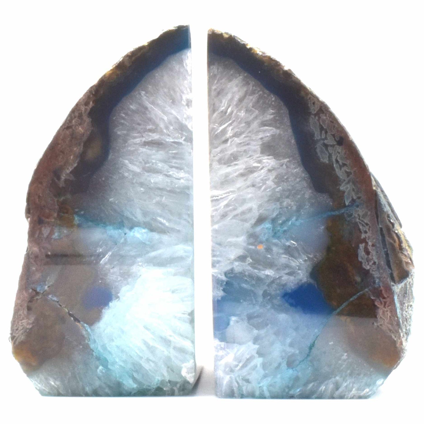 Teal Agate Book Ends