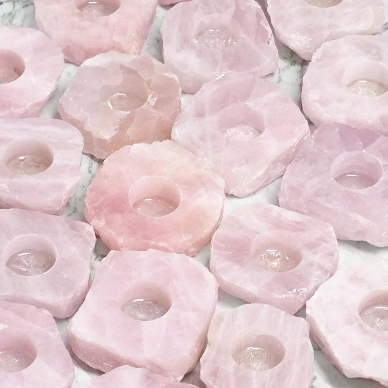 Rose Quartz Tealight Candle Holder