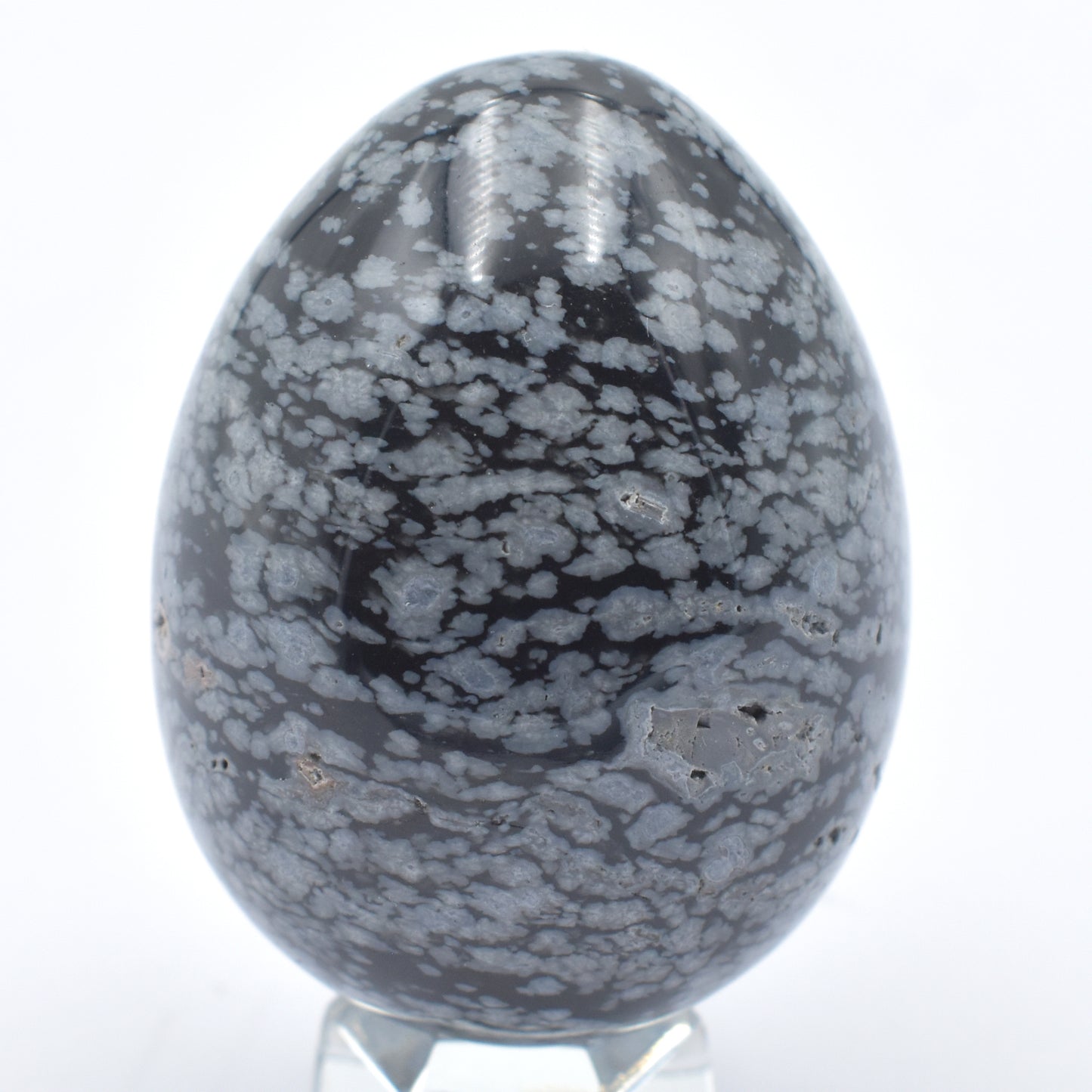White Snowflake Obsidian Egg