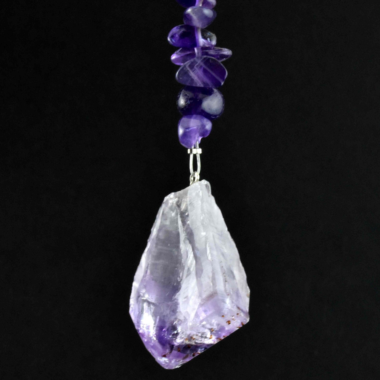 Natural Stone & Swarovski Crystal Suncatcher - Amethyst