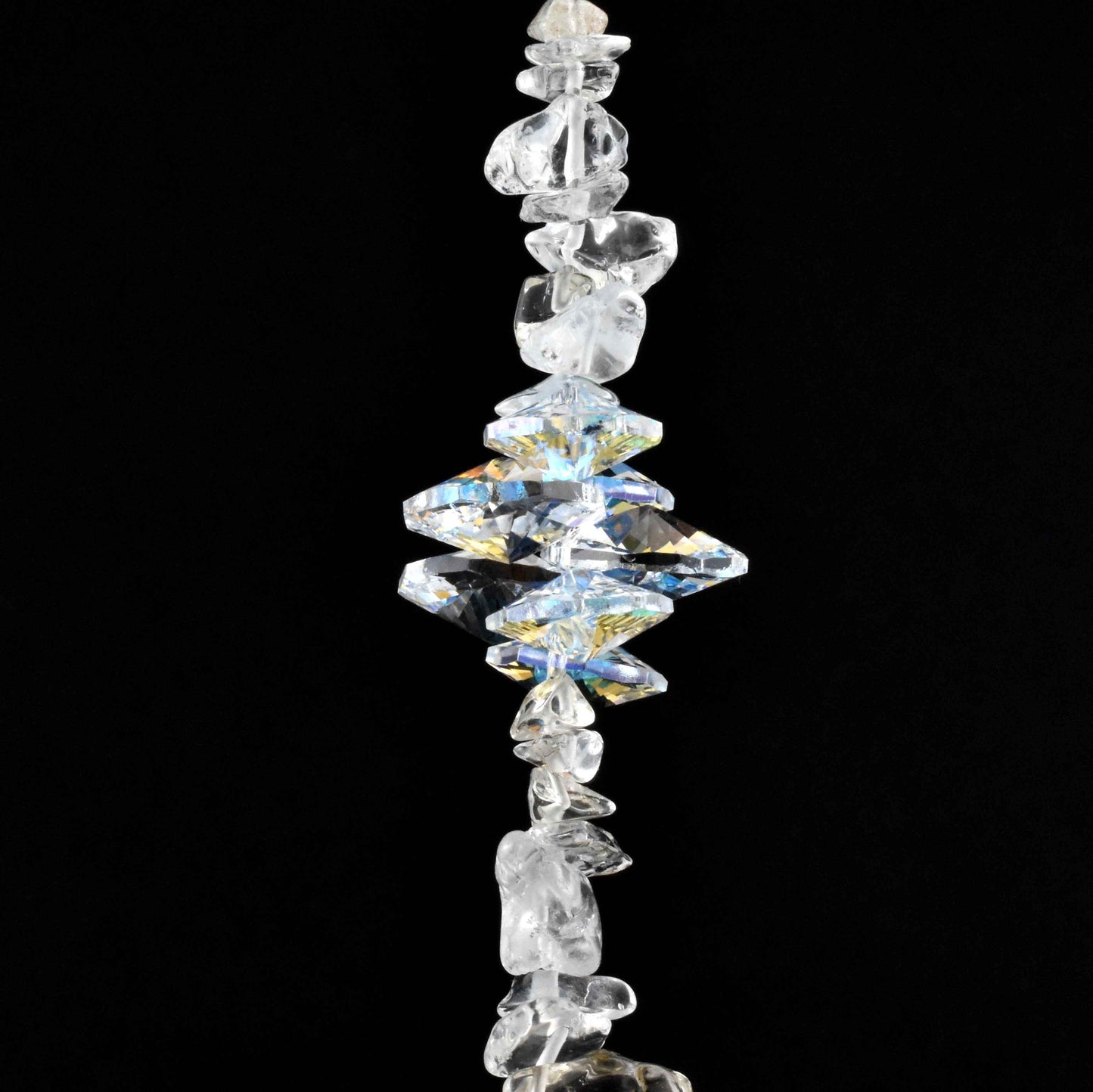 Natural Stone & Swarovski Crystal Suncatcher - Clear Quartz