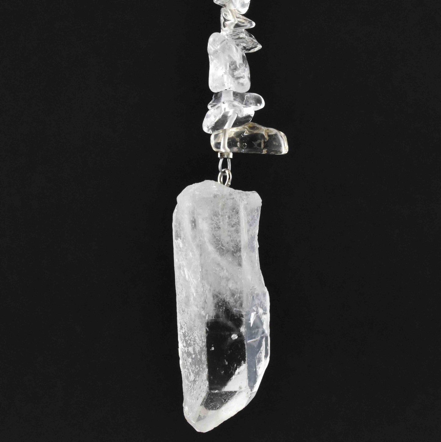 Natural Stone & Swarovski Crystal Suncatcher - Clear Quartz