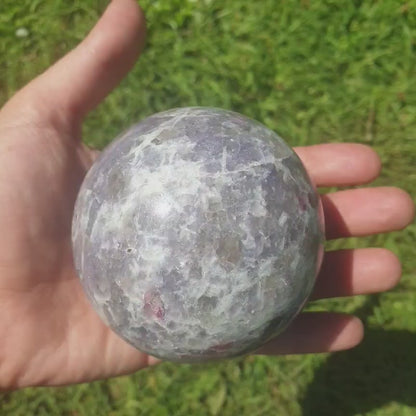 Unicorn Sphere (Pink Tourmaline, Smoky Quartz & Lepidolite)