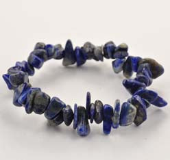 high quality bracelet made using elastic and Lapis Lazuli chips. deep blue in colour with gold hues. 1 bracelet