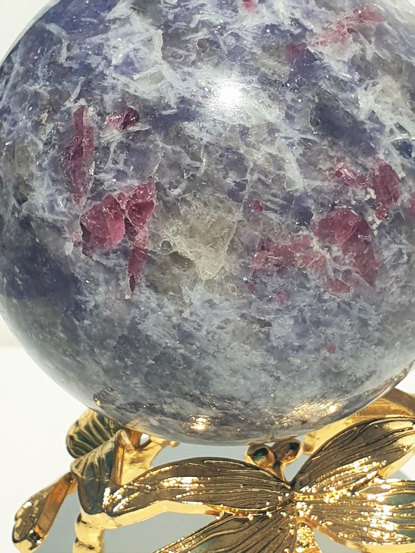 Unicorn Sphere (Pink Tourmaline, Smoky Quartz & Lepidolite)