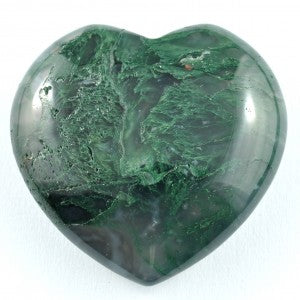 Moss Agate Heart - Medium