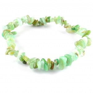 high quality bracelet made using elastic and Green Chrysoprase chips. vibrant light green with some darker hues.. 1 bracelet
