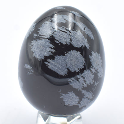 White Snowflake Obsidian Egg
