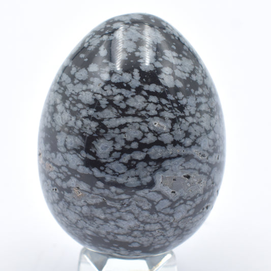 White Snowflake Obsidian Egg