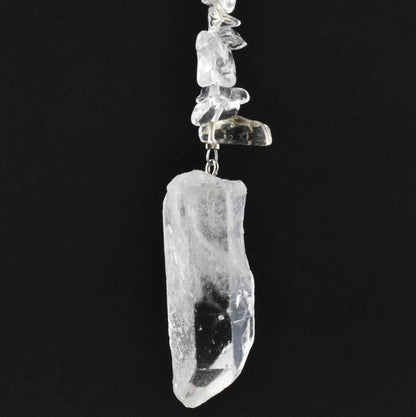 Natural Stone & Swarovski Crystal Suncatcher - Clear Quartz