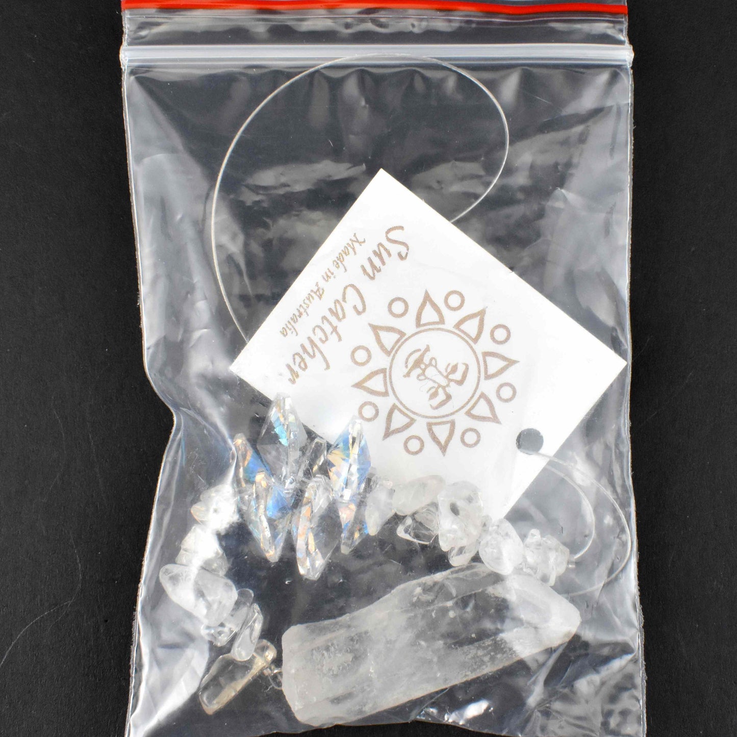 Natural Stone & Swarovski Crystal Suncatcher - Clear Quartz